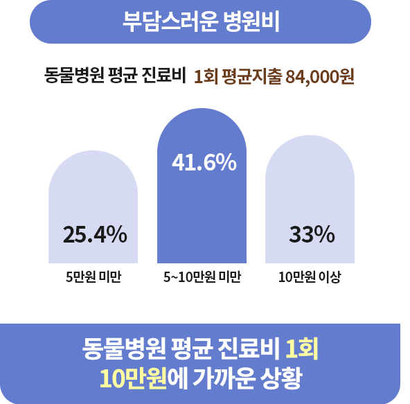 강아지보험 병원비 지출 스틱차트